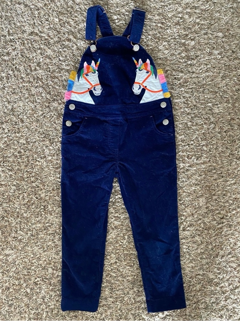 Mini Boden unicorn dungaree overalls